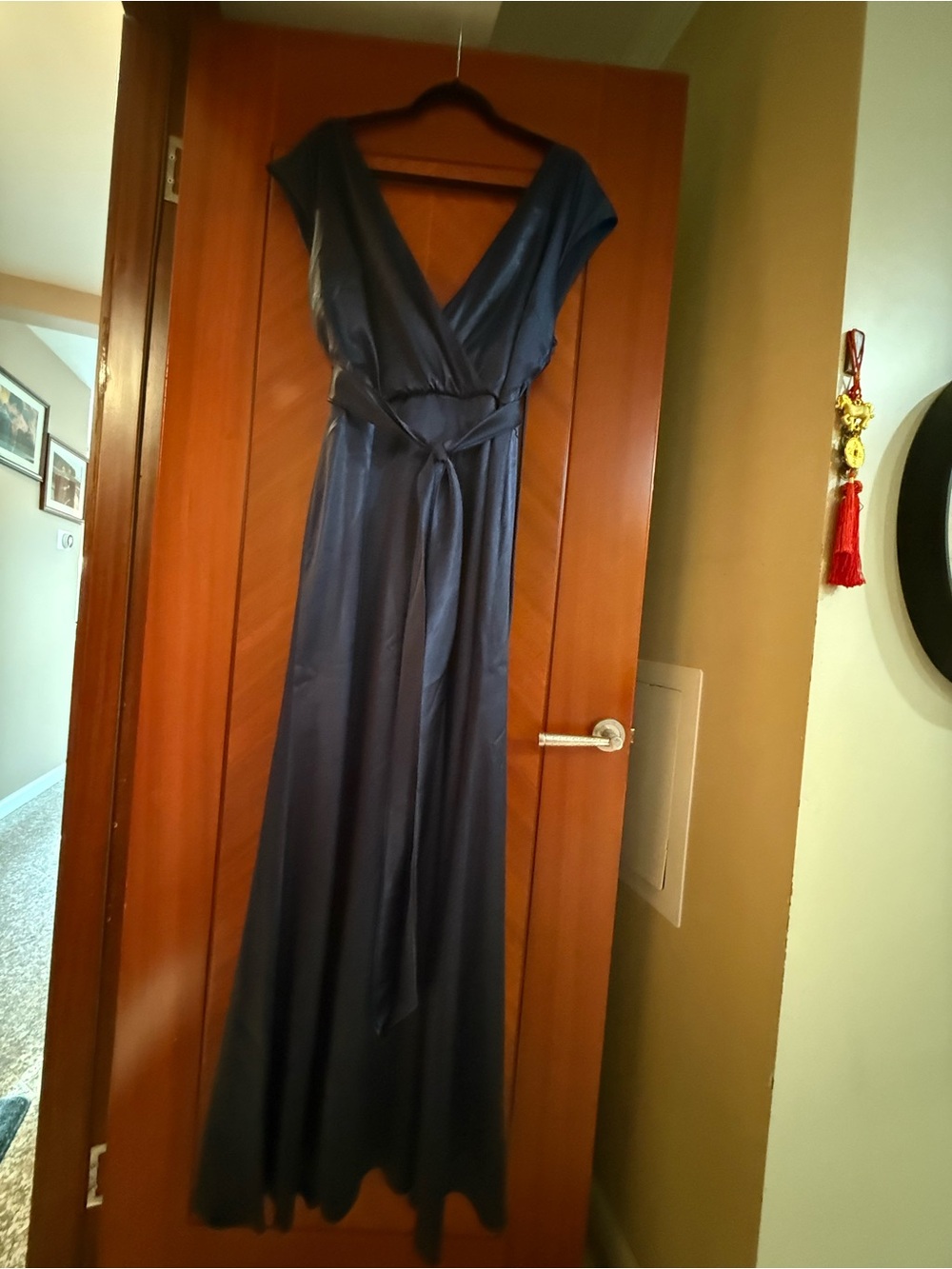 Dressy Collection Navy Satin Dress Shell - Navy